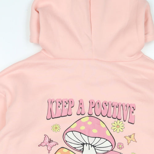 stmove Womens Pink Polyester Pullover Hoodie Size M Pullover