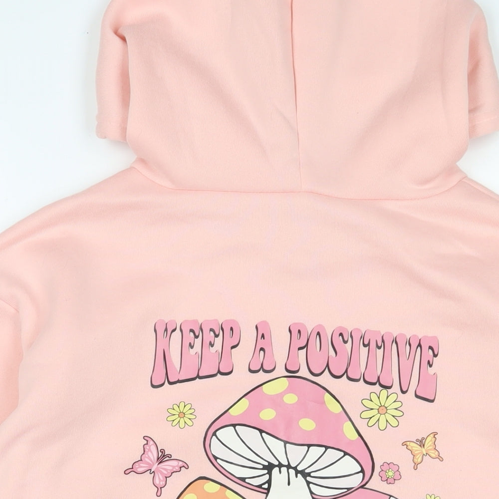 stmove Womens Pink Polyester Pullover Hoodie Size M Pullover
