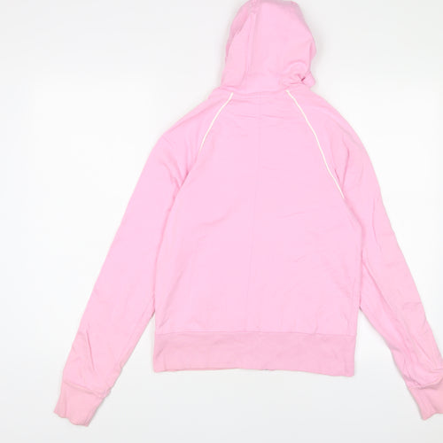 adidas Womens Pink Cotton Full Zip Hoodie Size 12 Zip