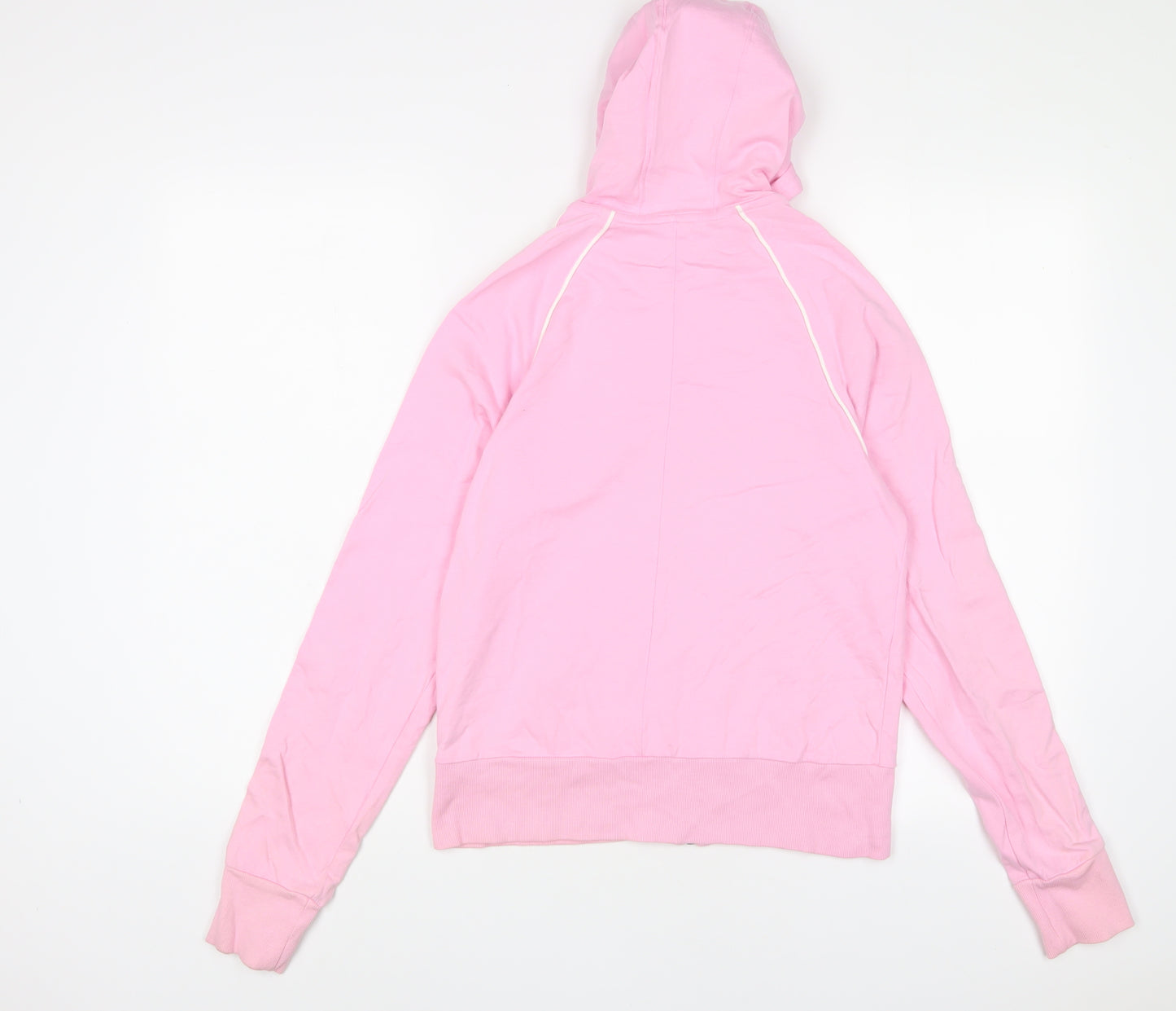adidas Womens Pink Cotton Full Zip Hoodie Size 12 Zip