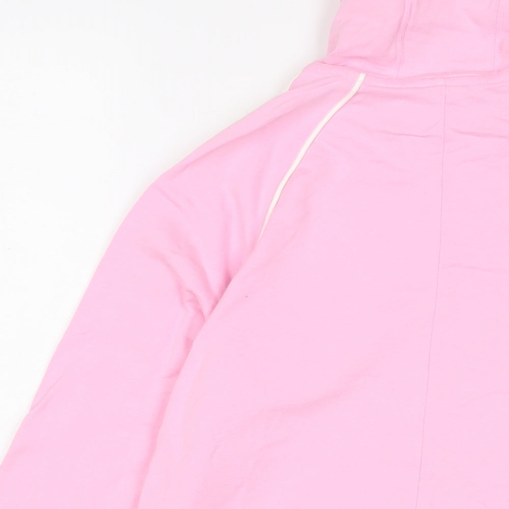 adidas Womens Pink Cotton Full Zip Hoodie Size 12 Zip