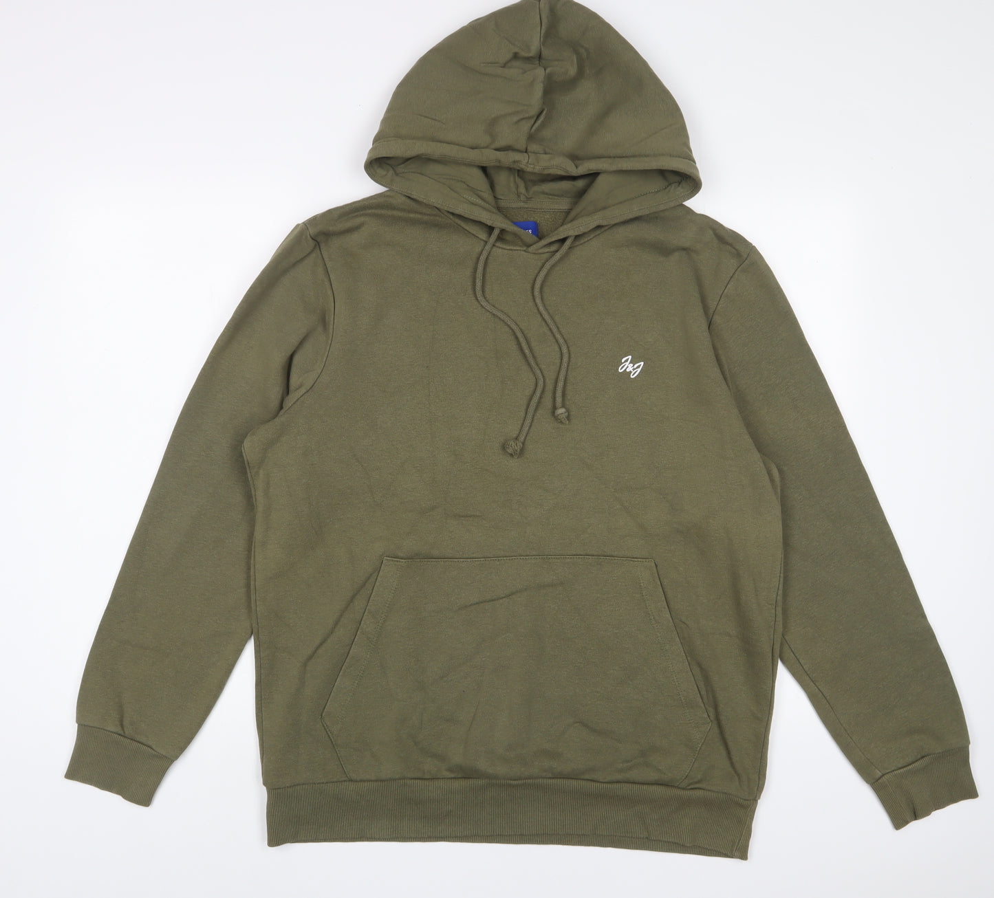 JACK & JONES Mens Green Cotton Pullover Hoodie Size XL