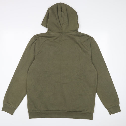 JACK & JONES Mens Green Cotton Pullover Hoodie Size XL