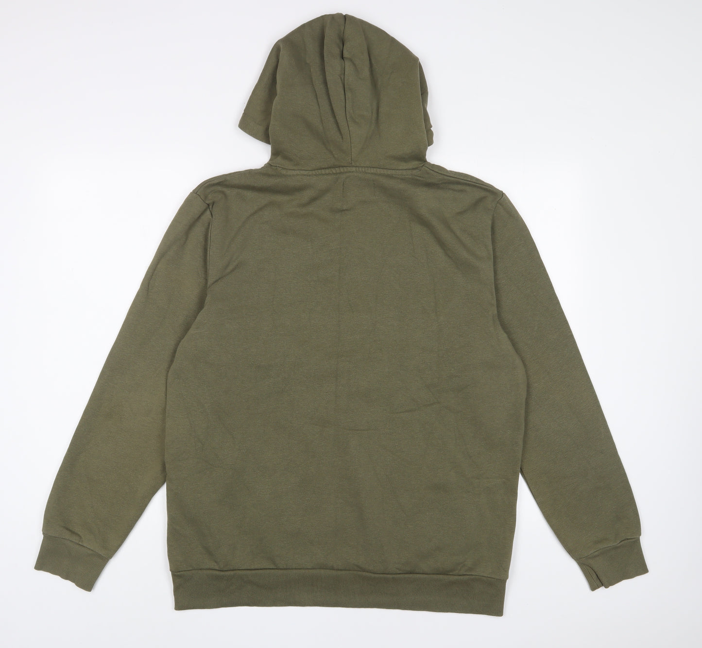 JACK & JONES Mens Green Cotton Pullover Hoodie Size XL