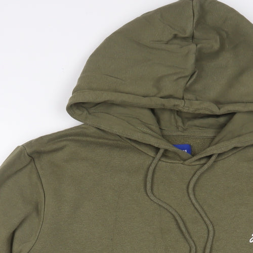 JACK & JONES Mens Green Cotton Pullover Hoodie Size XL