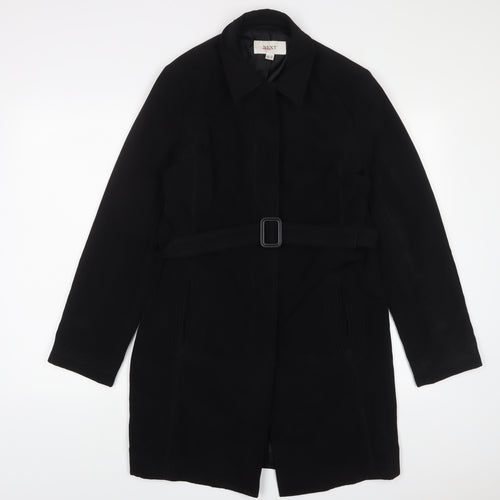NEXT Womens Black Jacket Size 10 Button - Belted