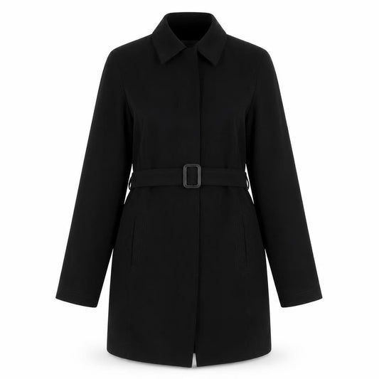 Front view of Next women’s black jacket, size UK 10, button - belted