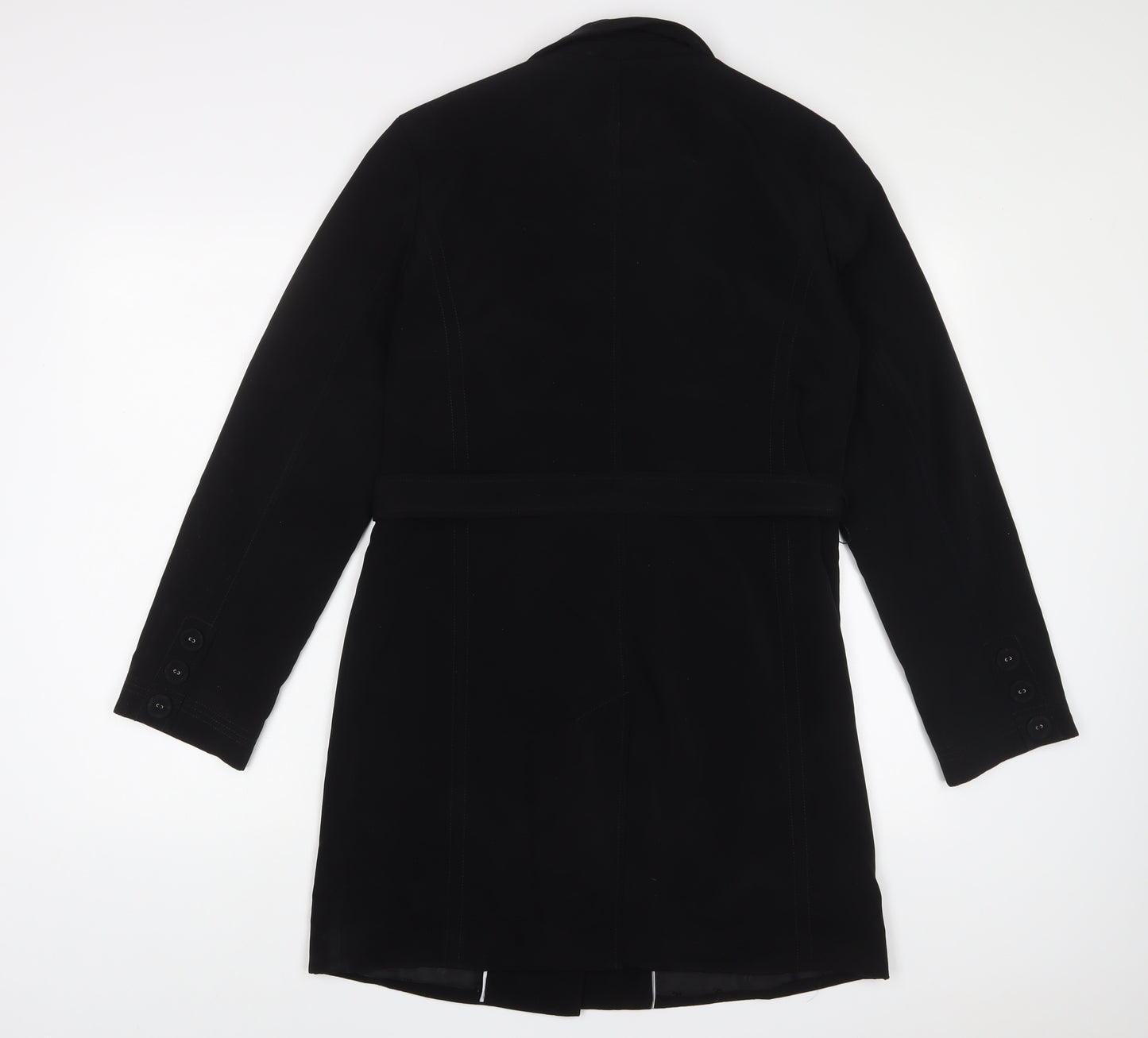 NEXT Womens Black Jacket Size 10 Button - Belted