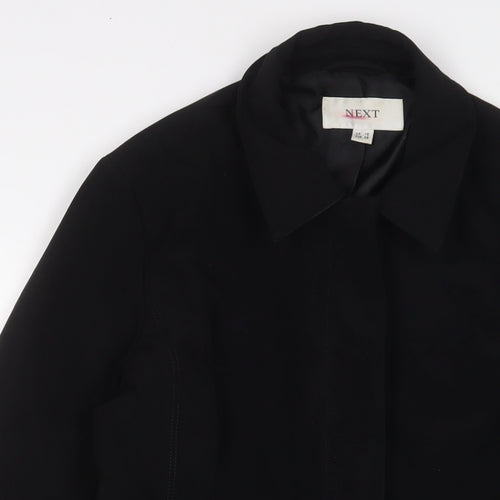 NEXT Womens Black Jacket Size 10 Button - Belted