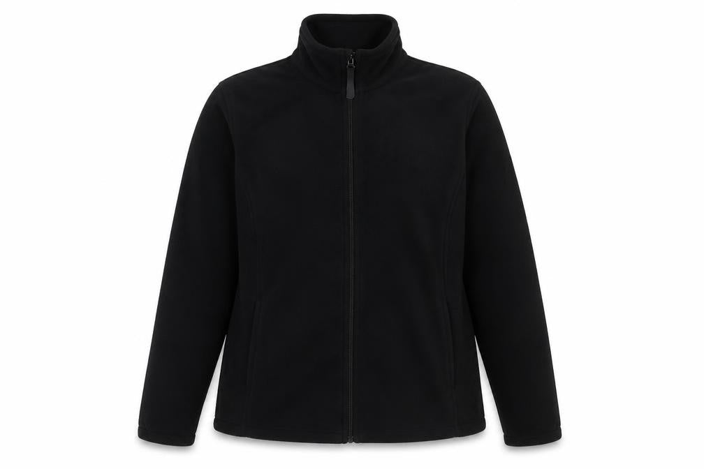 Front view of Marks & Spencer women’s black jacket, size UK 14, zip