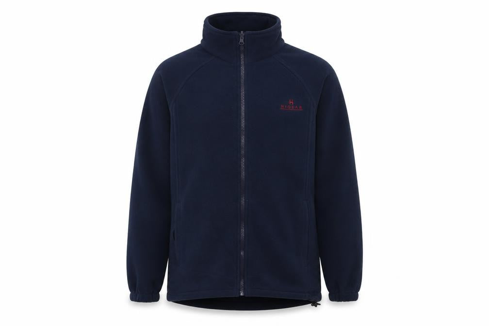 Front view of Hi Gear men’s blue jacket, size XS, zip