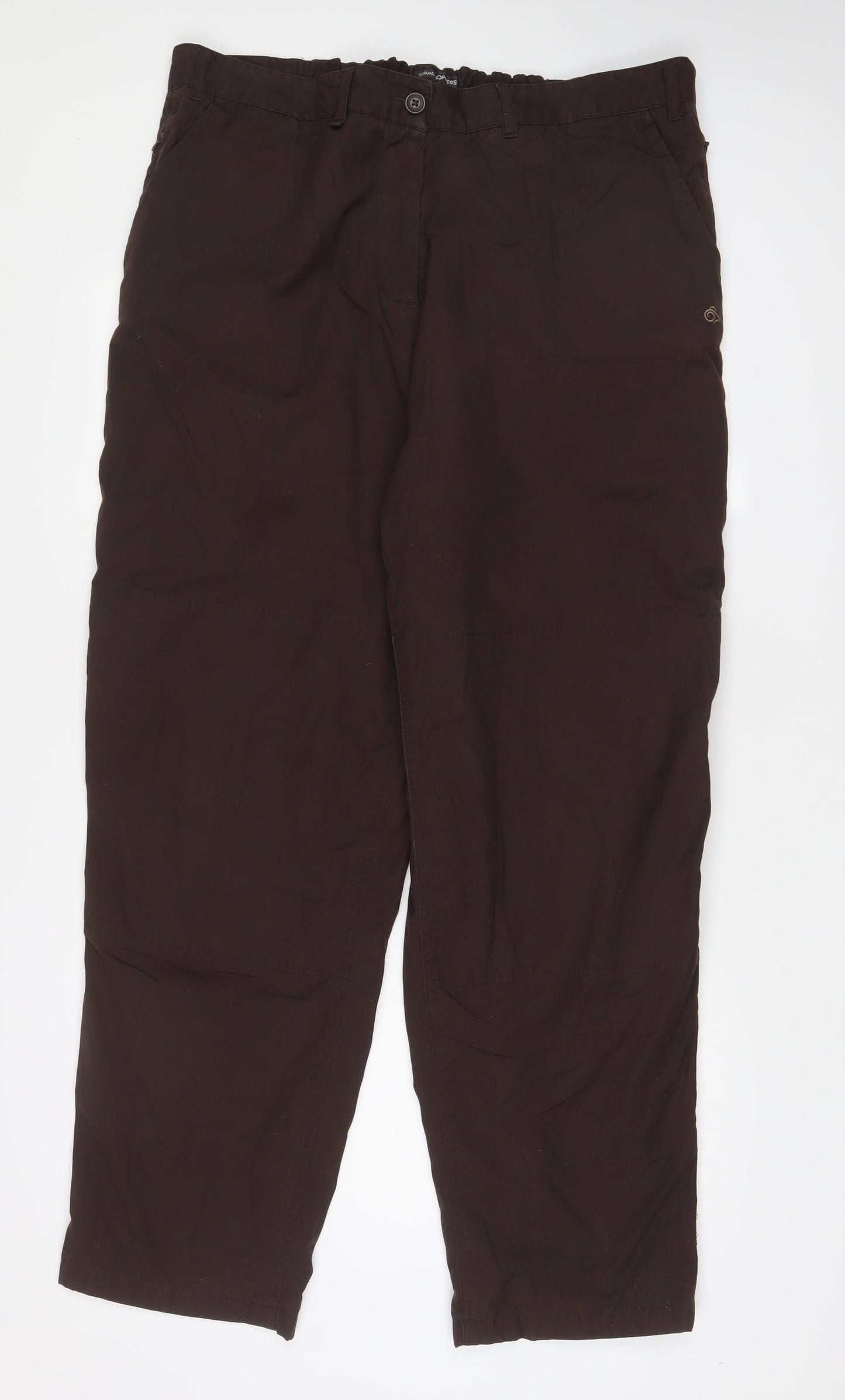Craghoppers Womens Brown Polyester Rain Trousers Trousers Size 18 L32 in Regular Zip