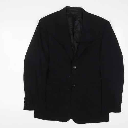 H&M Mens Black Polyester Jacket Suit Jacket Size 36 Regular