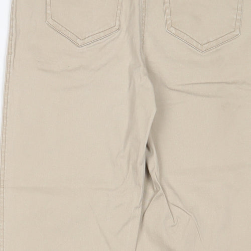 Papaya Womens Beige Cotton Straight Jeans Size 8 L23 in Regular Zip