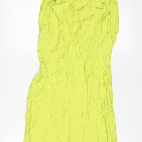 Zara Womens Green Viscose A-Line Size S Crew Neck Pullover