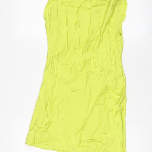 Zara Womens Green Viscose A-Line Size S Crew Neck Pullover