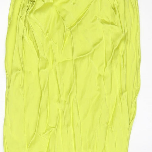 Zara Womens Green Viscose A-Line Size S Crew Neck Pullover