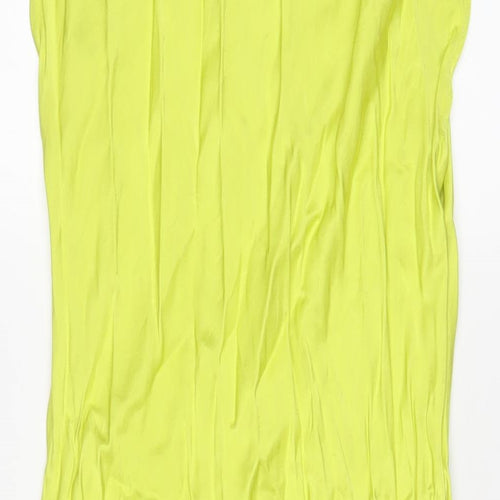 Zara Womens Green Viscose A-Line Size S Crew Neck Pullover