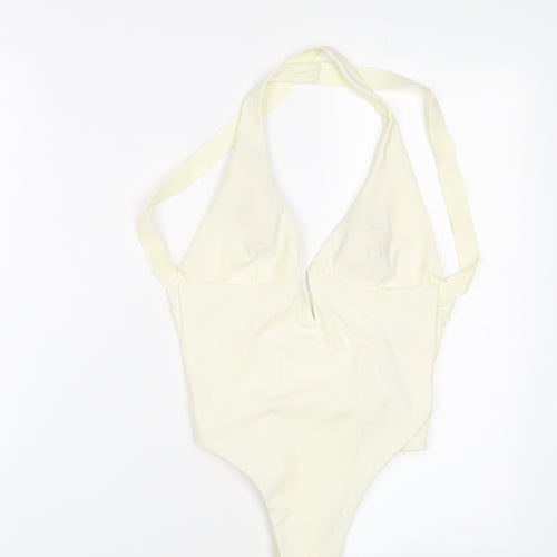 Zara Womens Beige Polyamide Bodysuit One-Piece Size S Pullover
