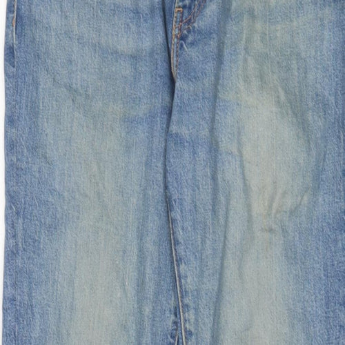 Levi's Mens Blue Cotton Straight Jeans Size 30 in L30 in Regular Zip