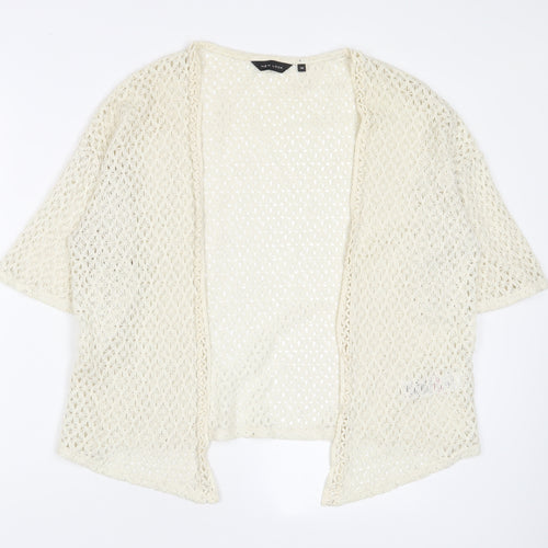 New Look Womens Beige V-Neck Polyester Cardigan Jumper Size 10