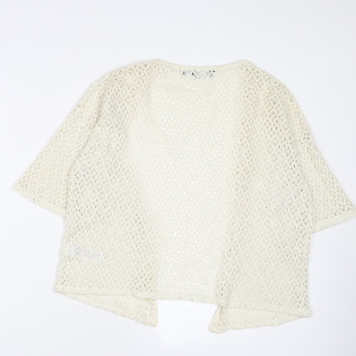 New Look Womens Beige V-Neck Polyester Cardigan Jumper Size 10
