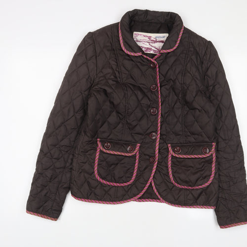 Knots Womens Brown Quilted Jacket Size 14 Button