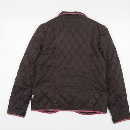 Knots Womens Brown Quilted Jacket Size 14 Button
