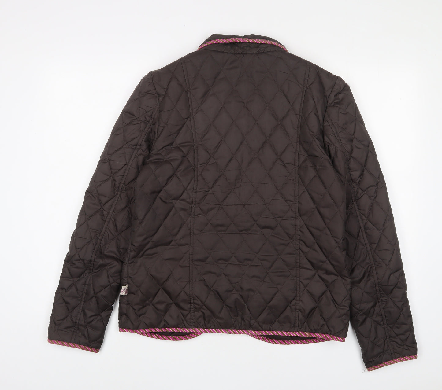 Knots Womens Brown Quilted Jacket Size 14 Button