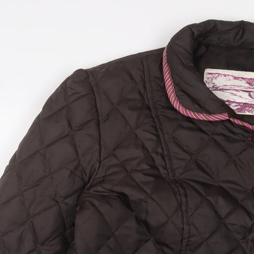 Knots Womens Brown Quilted Jacket Size 14 Button