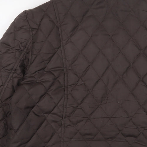 Knots Womens Brown Quilted Jacket Size 14 Button