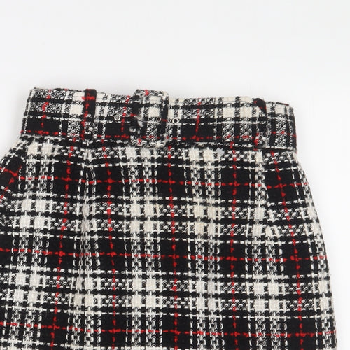 Zygo Womens Red Plaid Acrylic A-Line Skirt Size 10 Zip - Belted