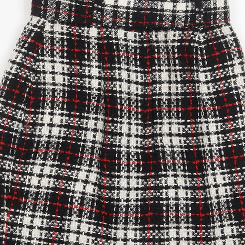 Zygo Womens Red Plaid Acrylic A-Line Skirt Size 10 Zip - Belted