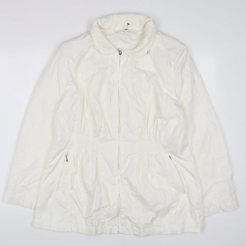 Roseanna Womens White Jacket Coat Size M Zip - Zip Pockets