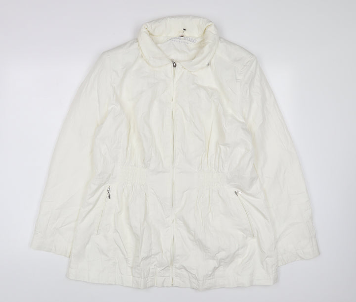 Roseanna Womens White Jacket Coat Size M Zip - Zip Pockets