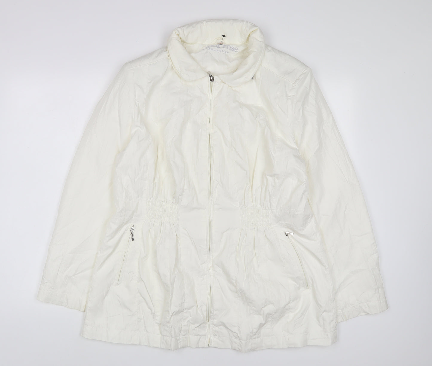 Roseanna Womens White Jacket Coat Size M Zip - Zip Pockets