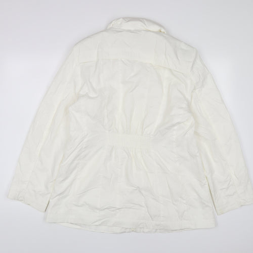 Roseanna Womens White Jacket Coat Size M Zip - Zip Pockets