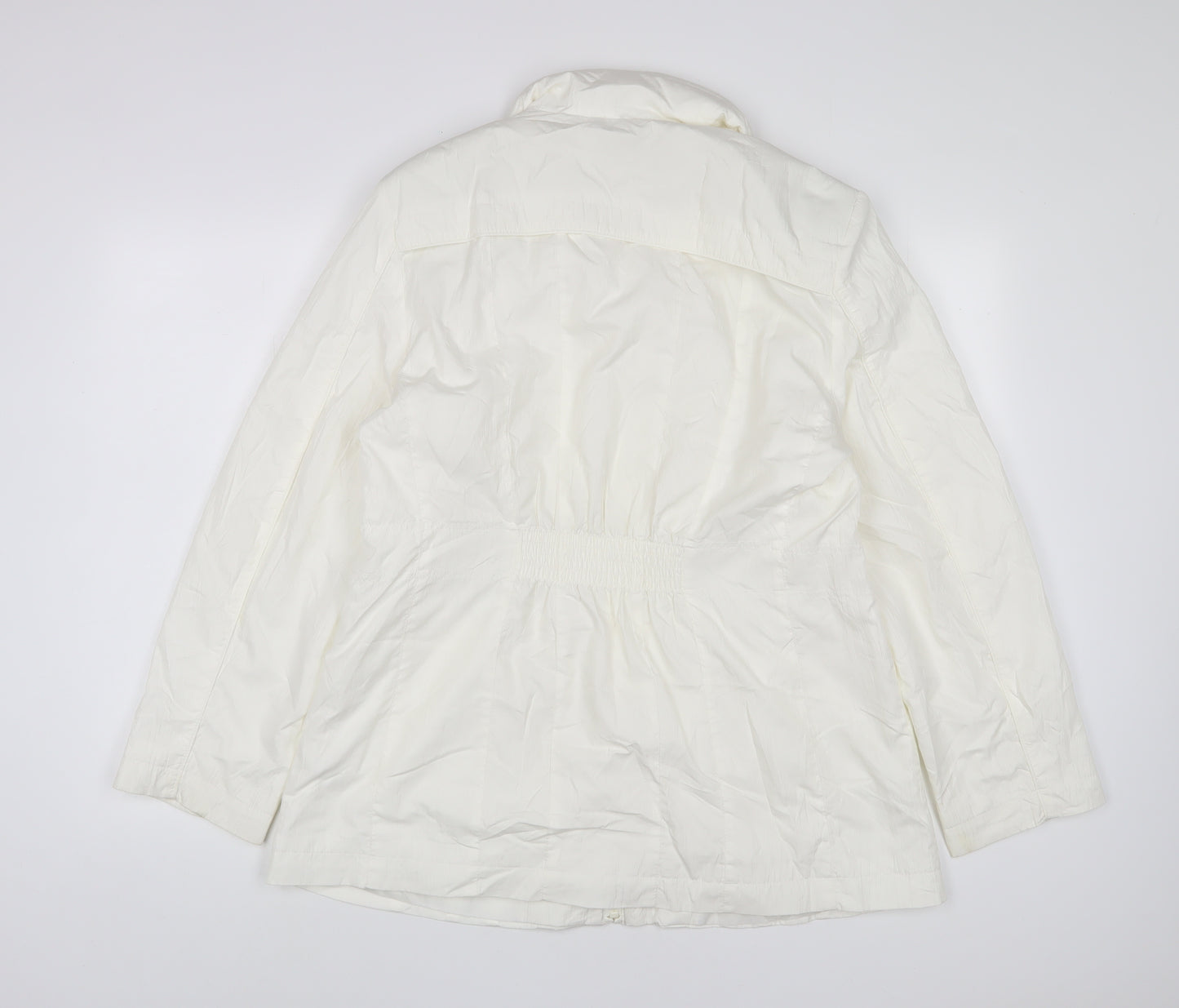 Roseanna Womens White Jacket Coat Size M Zip - Zip Pockets
