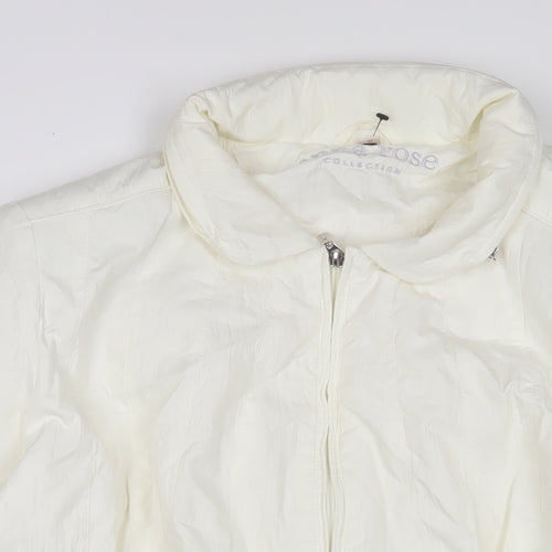 Roseanna Womens White Jacket Coat Size M Zip - Zip Pockets