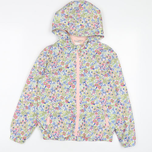 John Lewis Girls Multicoloured Floral Jacket Coat Size 9 Years Zip
