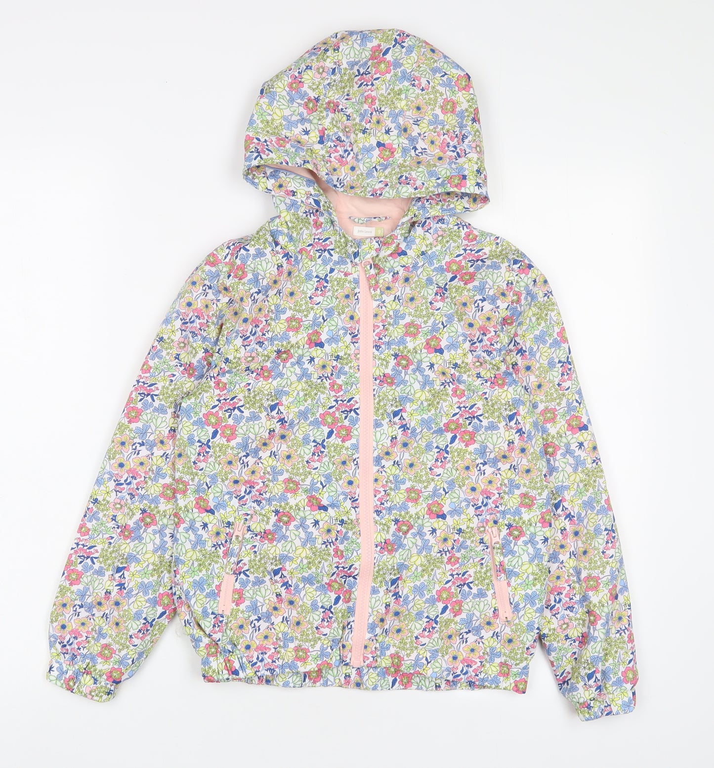 John Lewis Girls Multicoloured Floral Jacket Coat Size 9 Years Zip