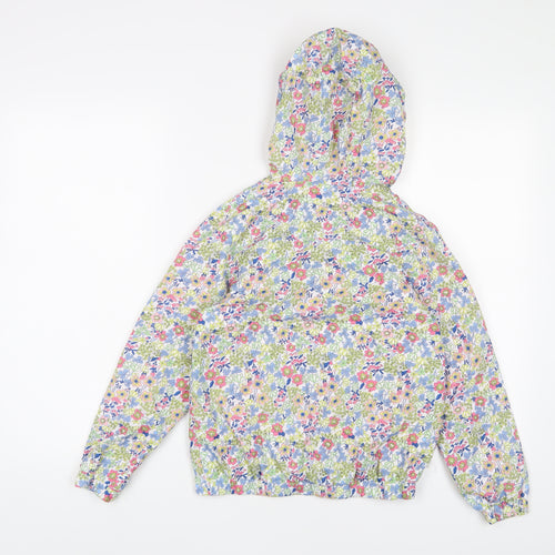 John Lewis Girls Multicoloured Floral Jacket Coat Size 9 Years Zip