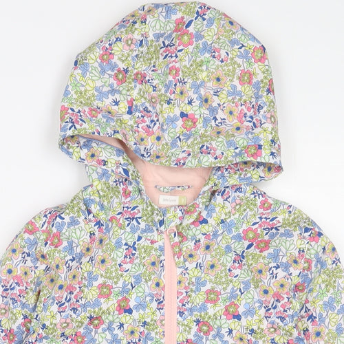 John Lewis Girls Multicoloured Floral Jacket Coat Size 9 Years Zip