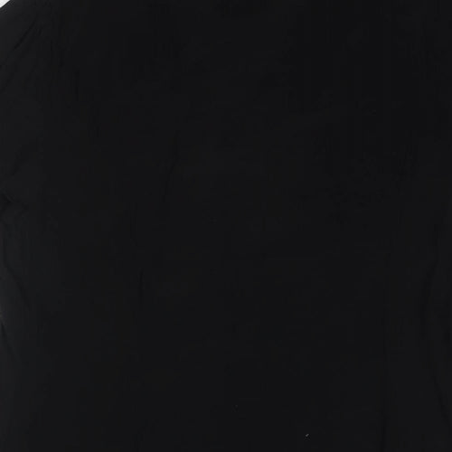 New Look Womens Black Viscose A-Line Size 16 V-Neck Button