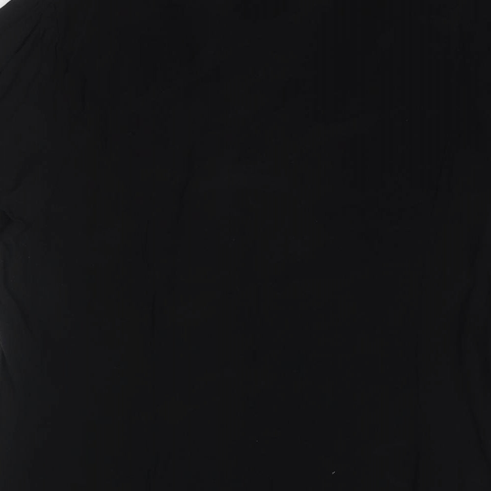 New Look Womens Black Viscose A-Line Size 16 V-Neck Button