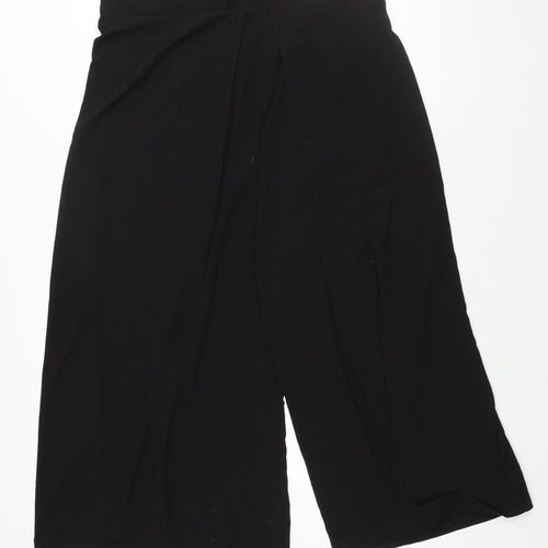 Evans Womens Black Polyester Trousers Size 24 L27 in Regular