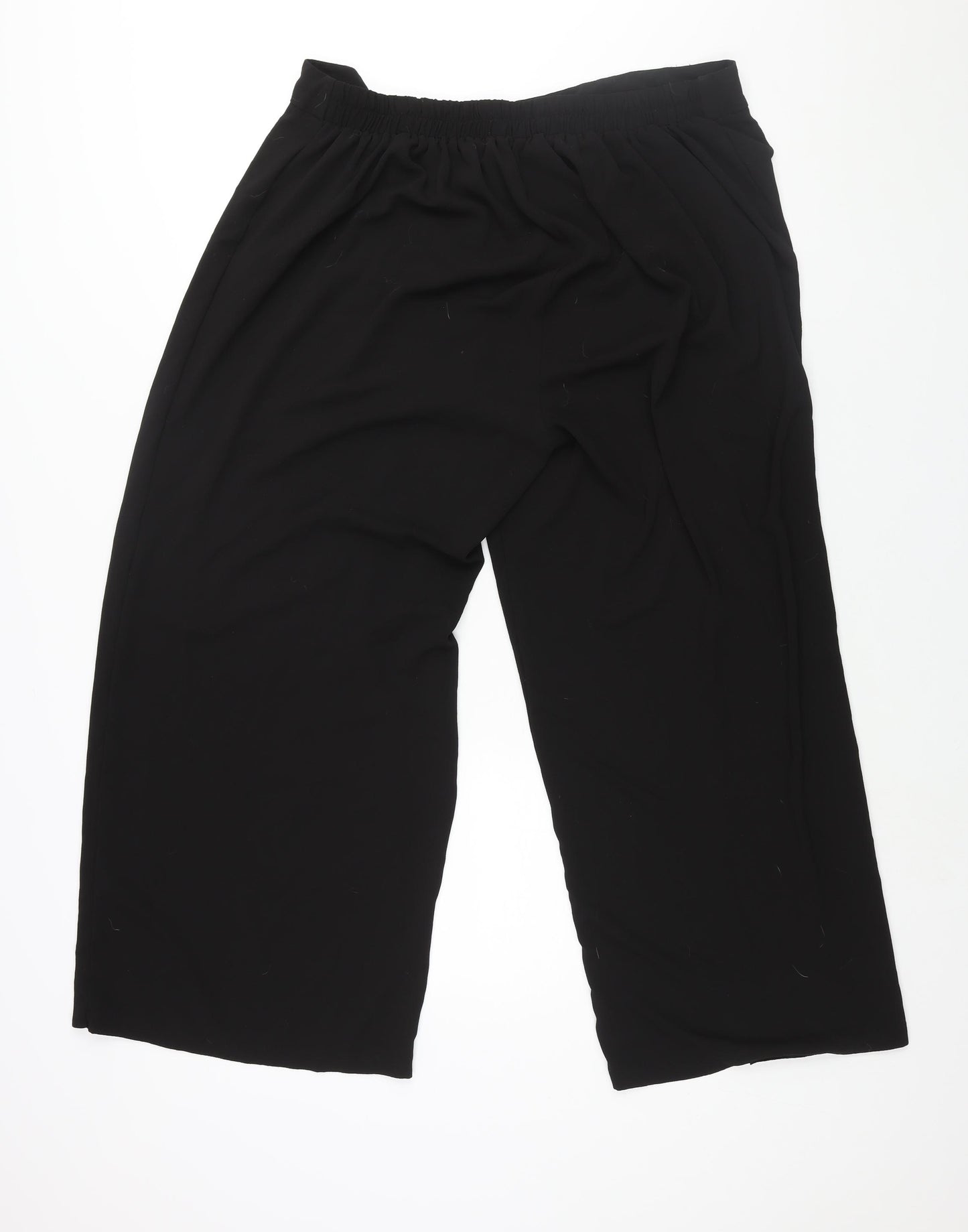 Evans Womens Black Polyester Trousers Size 24 L27 in Regular