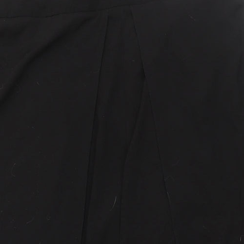 Evans Womens Black Polyester Trousers Size 24 L27 in Regular