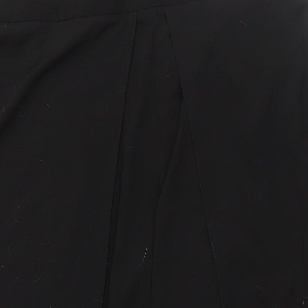 Evans Womens Black Polyester Trousers Size 24 L27 in Regular