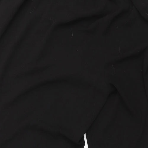 Evans Womens Black Polyester Trousers Size 24 L27 in Regular